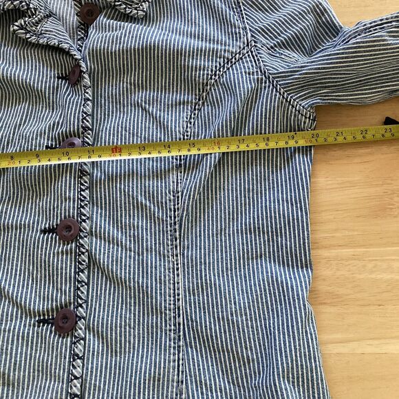 Classic Blue Striped Jean Jacket - Picture 5 of 9